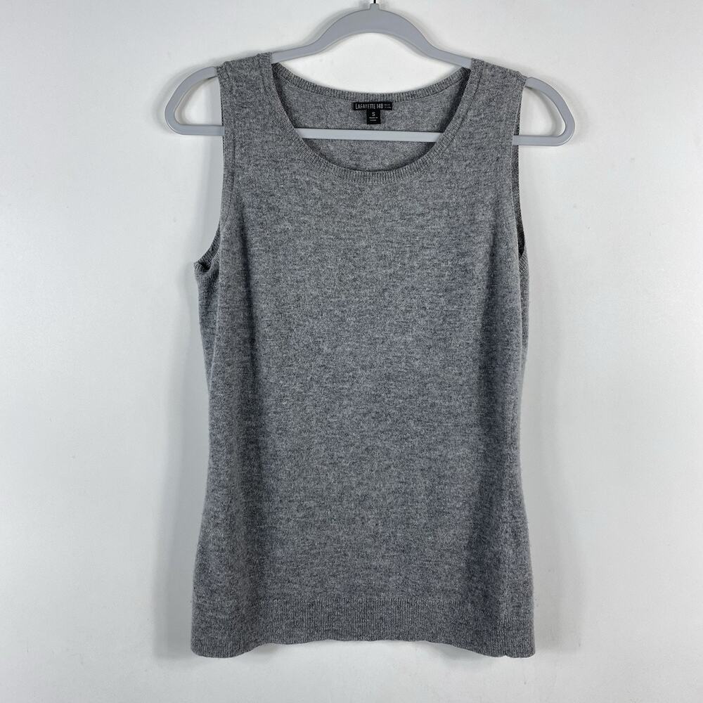 Lafayette 148 Sweater Tank Top Small Gray Extrafine Wool Cashmere Sleeveless